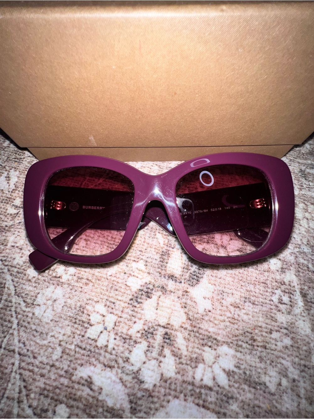 Burberry Plum Oversized Square Sunglasses